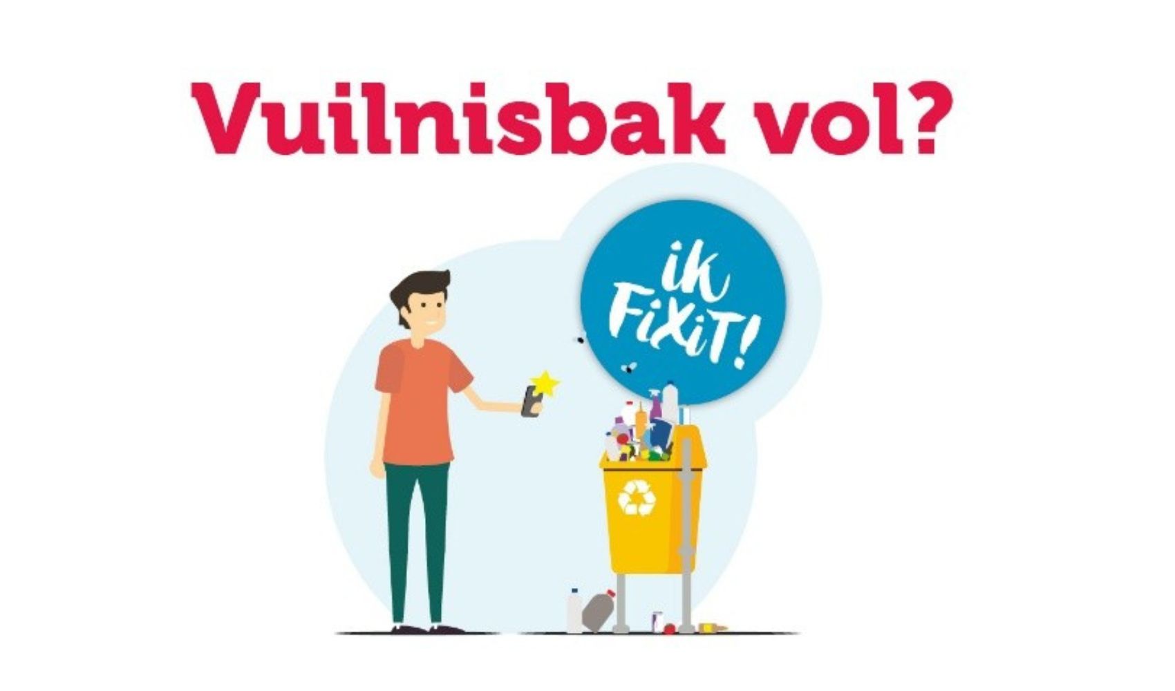 afbeelding van persoon die afval gooit in een openbare afvalbak